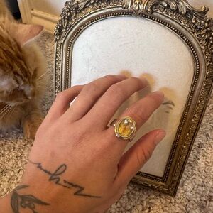 Sterling Silver citrine Gemstone Oval Ring